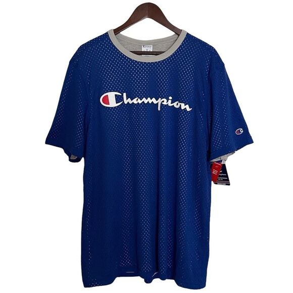 Champion Reversible Mesh T-Shirt Surf Blue Size XL - Picture 1 of 10